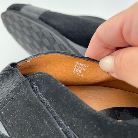 Earthies Women's Bondy Pump Size 10 Black Leather Wedge Slip On Shoes Bootie - Picture 3 of 14